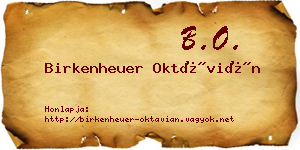 Birkenheuer Oktávián névjegykártya